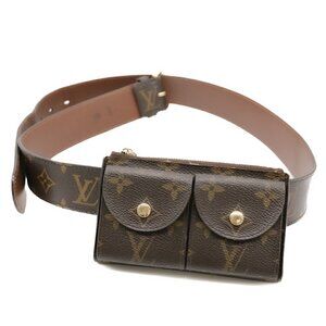 LOUIS VUITTON Brown Monogram Leather Pochette Fanny Pack